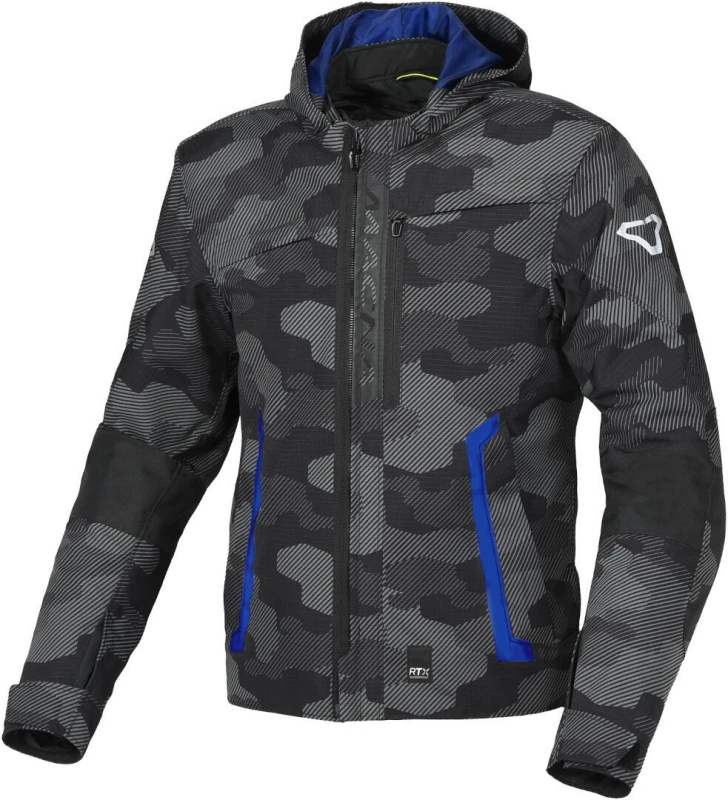 Image of Macna Riggor Textile Waterproof Jacket Black Blue Size M