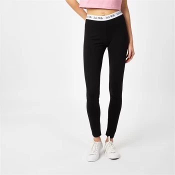 image of Jack Wills Redbrook Logo Waistband Leggings - Black