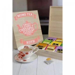 image of Personalised Mums Wooden Tea Chest Large