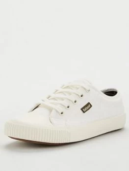 Image of Barbour Kids Apollo Canvas Plimsoll - White, Size 10 Younger
