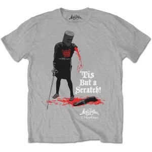 image of Monty Python - Tis But A Scratch Unisex Large T-Shirt - Grey