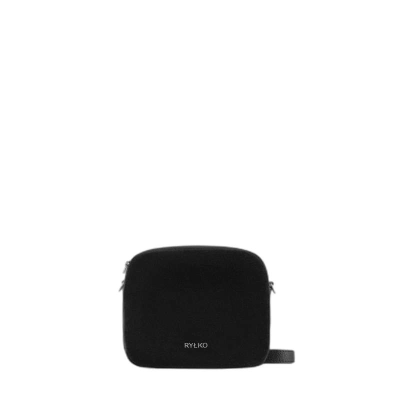 Image of Ryłko Leather and suede womens handbag Ryłko Noir Female TU