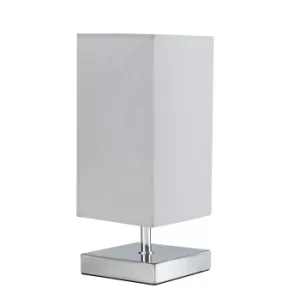 Image of Value Essentials Yuko Chrome Touch Table Lamp with Cool Grey Shade
