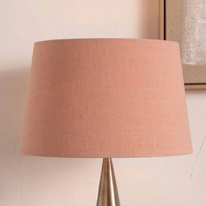 Image of Pacific Lifestyle 50Cm Coral Linen Tapered Table Lampshade Modern Floor Lamp Shade