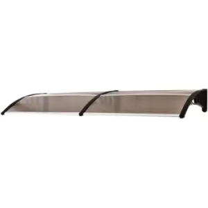 Image of Curved Outdoor Canopy Window Door Aluminium Plastic PC Panel 0.8L x 1.95W x 0.23H m Brown - Outsunny
