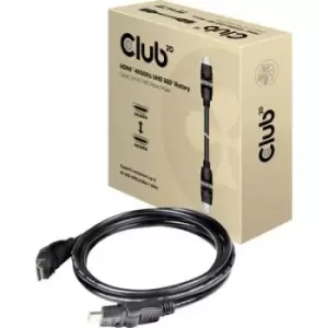 image of club3D HDMI Cable HDMI-A plug, HDMI-A plug 2m Black CAC-1360 High Speed HDMI with Ethernet, Flame-retardant HDMI cable