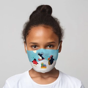 Image of Christmas Penguins Reusable Face Covering - Small