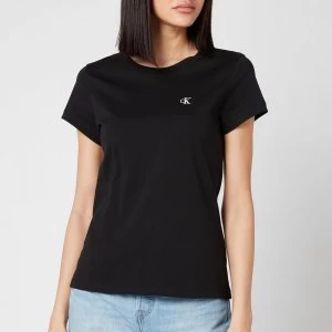 Image of Calvin Klein Jeans Womens Embroidered Logo Slim T-Shirt - CK Black - L