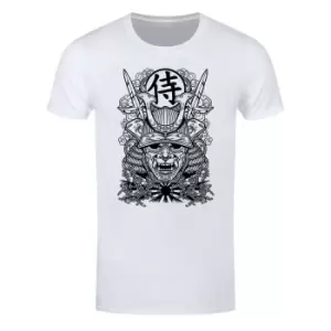 image of Unorthodox Collective Mens Edo Warrior Mask T-Shirt (L) (White/Black)