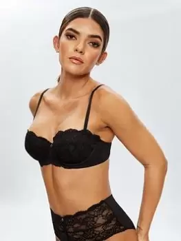 Image of Ann Summers Bras Sexy Lace Planet Balcony Bra, Black, Size 38C, Women