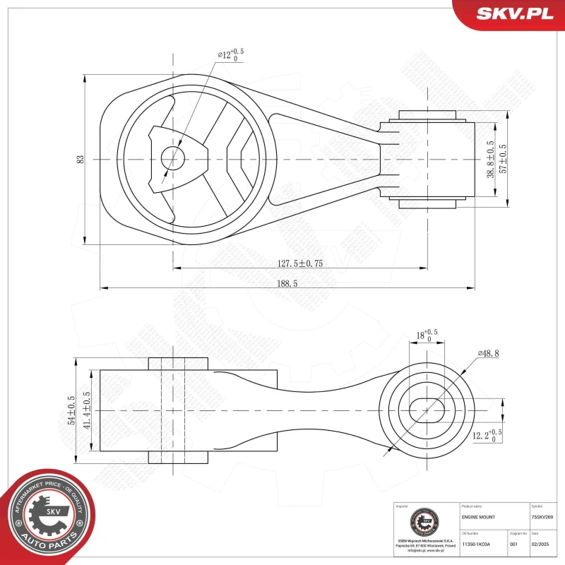 Image of ESEN SKV Engine mount ESEN SKV 75SKV269
