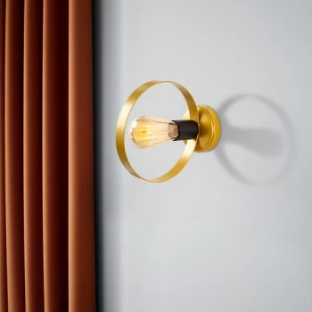 Image of Halka - 3931 Gold Black Wall Lamp