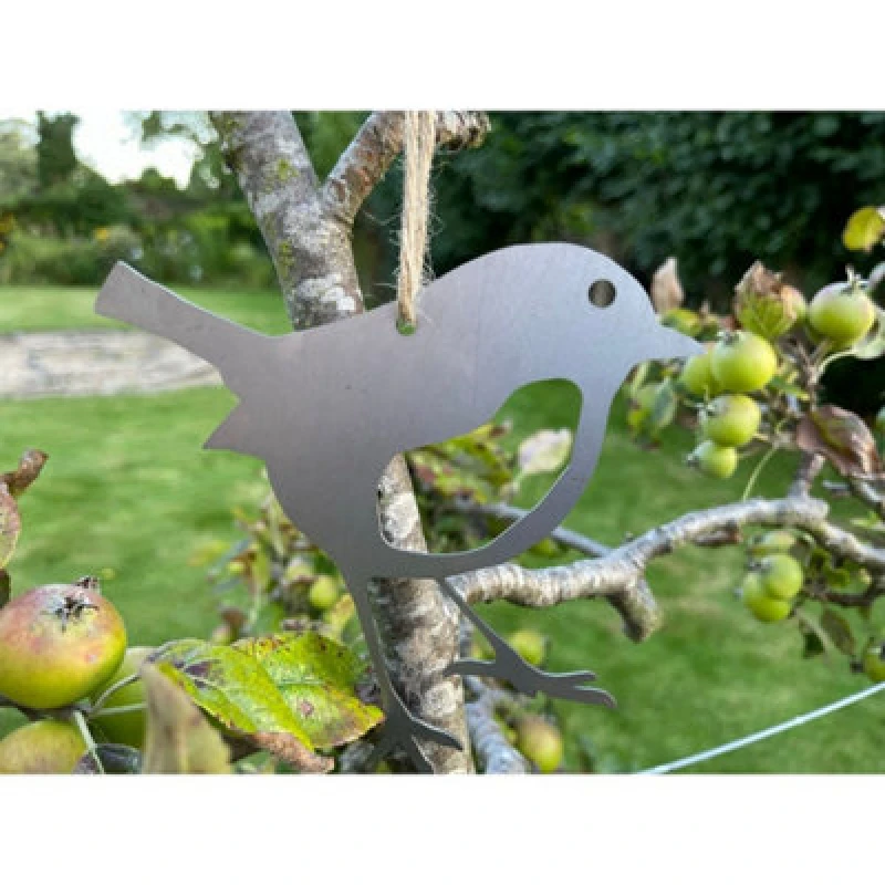 Image of Poppy Forge Hanging Robin Garden Art (Pack Of 3) - Bare Metal/ready To Rust - W15 X H15 Cm