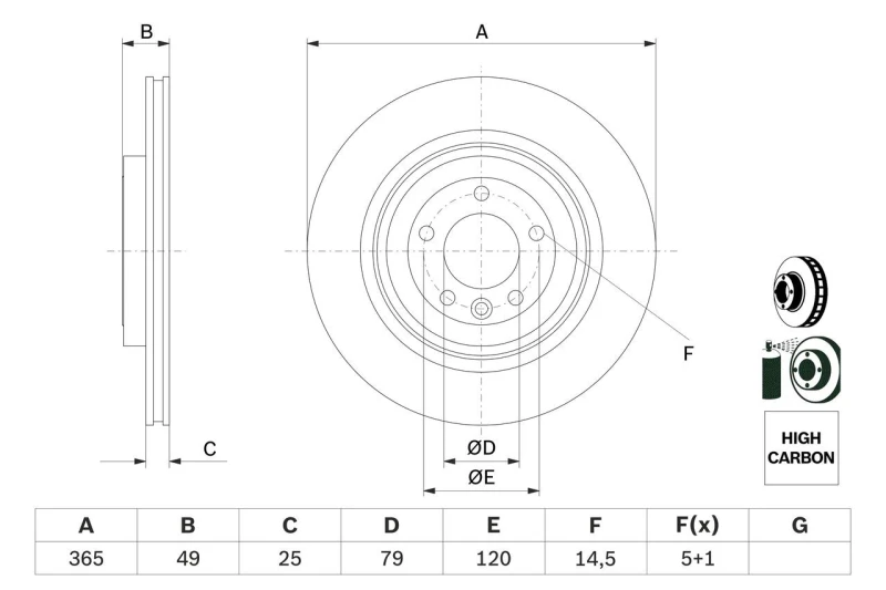 Image of Brake disc Bosch 0 986 479 F68