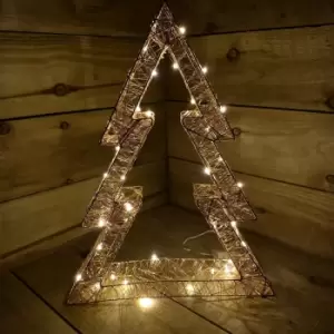 image of 45cm LED Metal Christmas Tree Display Ornament Rose Gold Light Up Decoration