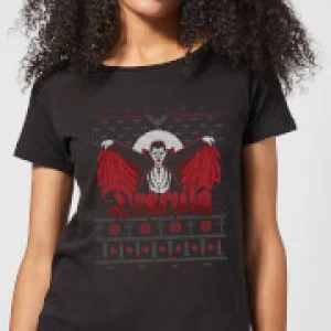 Image of Universal Monsters Dracula Christmas Womens T-Shirt - Black