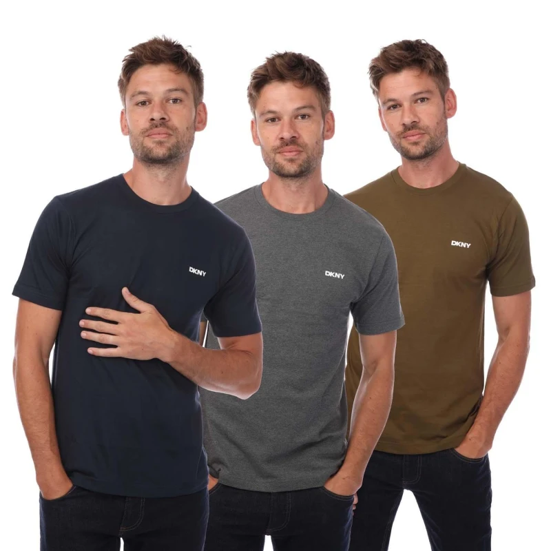 Image of DKNY Giants 3 Pack Lounge T-Shirts Olive male L