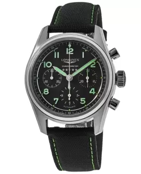 image of Longines Spirit Pioneer Edition Black Dial Fabric Strap Mens Watch L3.829.1.53.2 L3.829.1.53.2