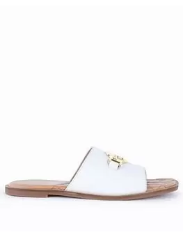 Image of Barbour Pansy Leather Sandal - White, Size 5, Women