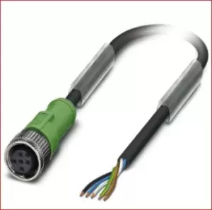 image of Phoenix Contact, SAC-5P- 5.0-PUR/M12FS Series, Straight M12 to Unterminated Cable assembly, 5m Cable