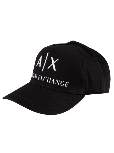 Image of Armani Exchange Baseball Hat Black/White One Size