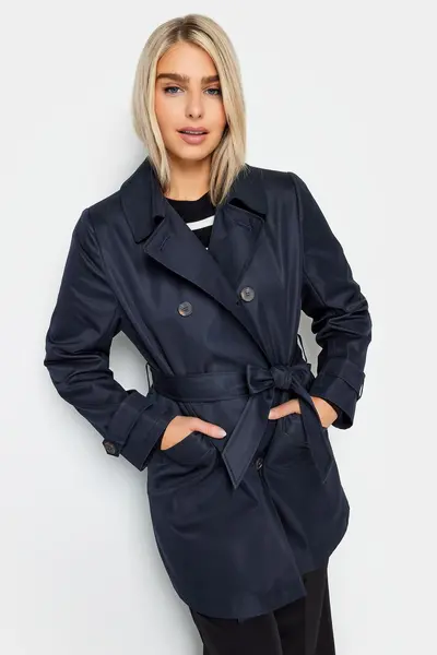 image of M&Co Trench Coat Dark Navy