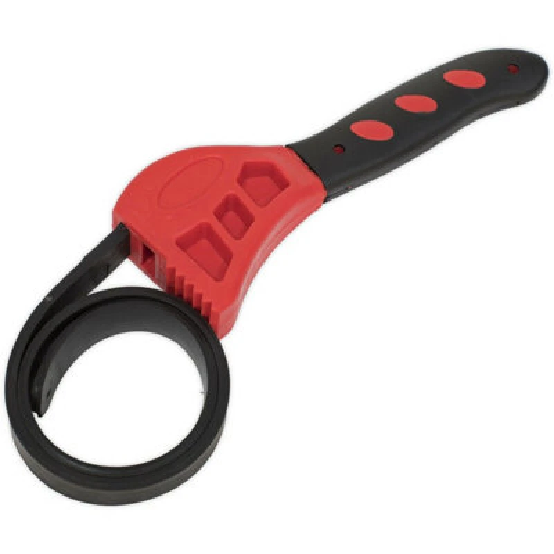Image of Loops 150mm Adjustable Strap Wrench - Soft Grip Handle - Oil Filter Removal Strap Multi