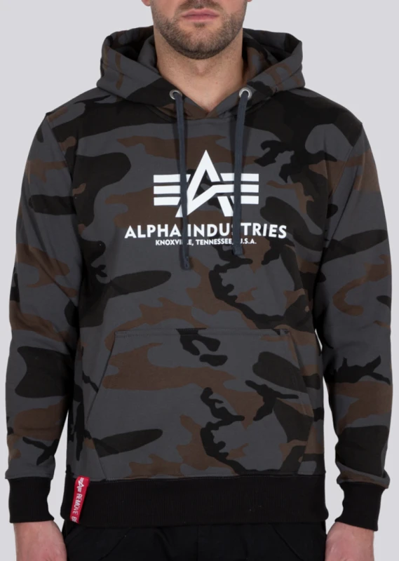 Image of Alpha Industries Basic Camo Hoodie, black-multicolored, Size S for Men