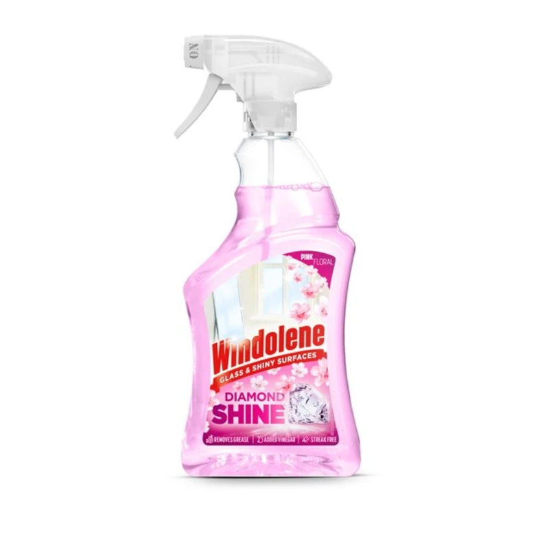 Image of Windolene Diamond Shine Glass & Shiny Surfaces Cleaning Spray Pink Floral 750ml