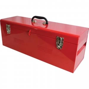 image of Faithfull Heavy Duty Metal Tool Box and Tote Tray 670mm 218mm 240mm