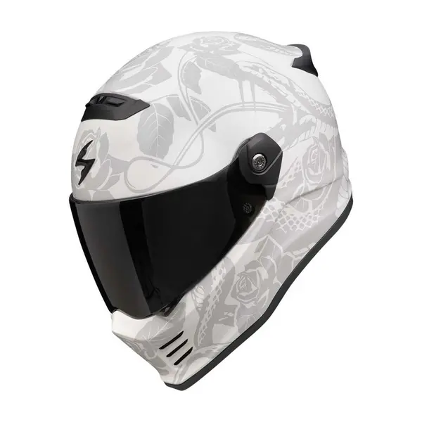 Image of Scorpion Covert FX Dragon Matt Light Grey Silver Full Face Helmet Size M