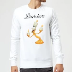 Image of Disney Beauty And The Beast Lumiere Sweatshirt - White - XL