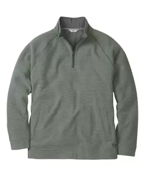 image of Cotton Traders Tiverton Textured Half Zip Fleece Top in Green