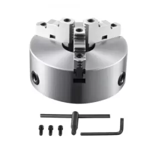Image of VEVOR 3-Jaw Lathe Chuck, 10'', Self-Centering Lathe Chuck, 0.24-9.84 in/6-250 mm Clamping Range with T-key Fixing Screws Hexagon Wrench, for Lathe 3D