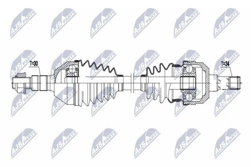 Image of NTY NPW-PL-164 Drive shaft 5-Speed Manual Transmission, Front Axle Left Drive Shaft (13)
