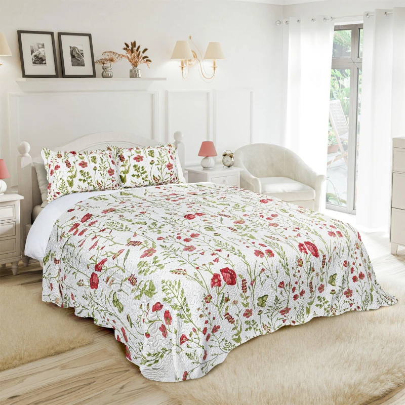 Image of Poppy - Quilted Patchwork Bedspread Set - TJ Hughes D5050238084353