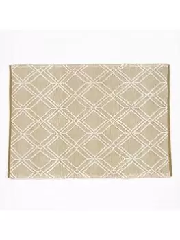 image of Esselle Blenheim 100% Pet Olive Diamond Rug