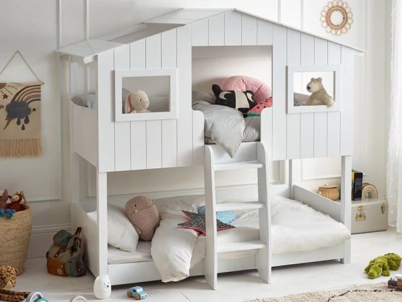 Image of Julian Bowen Willow 3ft Single White Wooden Bunk Bed Frame