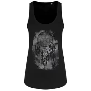 Image of Unorthodox Collective Womens/Ladies Pentagram Dreamcatcher Floaty Tank (Large (UK 12-14)) (Black)