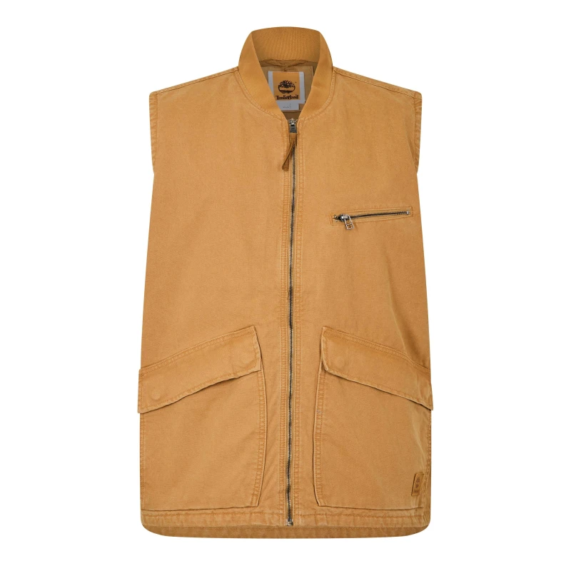 Image of Timberland Mens Washed Canvas Gilet Wheat Boot male S