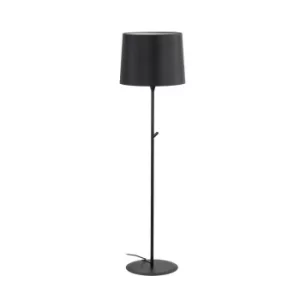 Image of Conga Floor Lamp Round Tappered Shade Black, E27