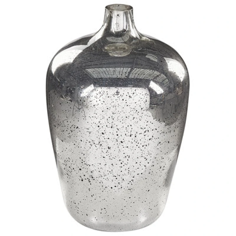 Image of Beliani Flower Vase Kachori Glass 40 Cm Silver