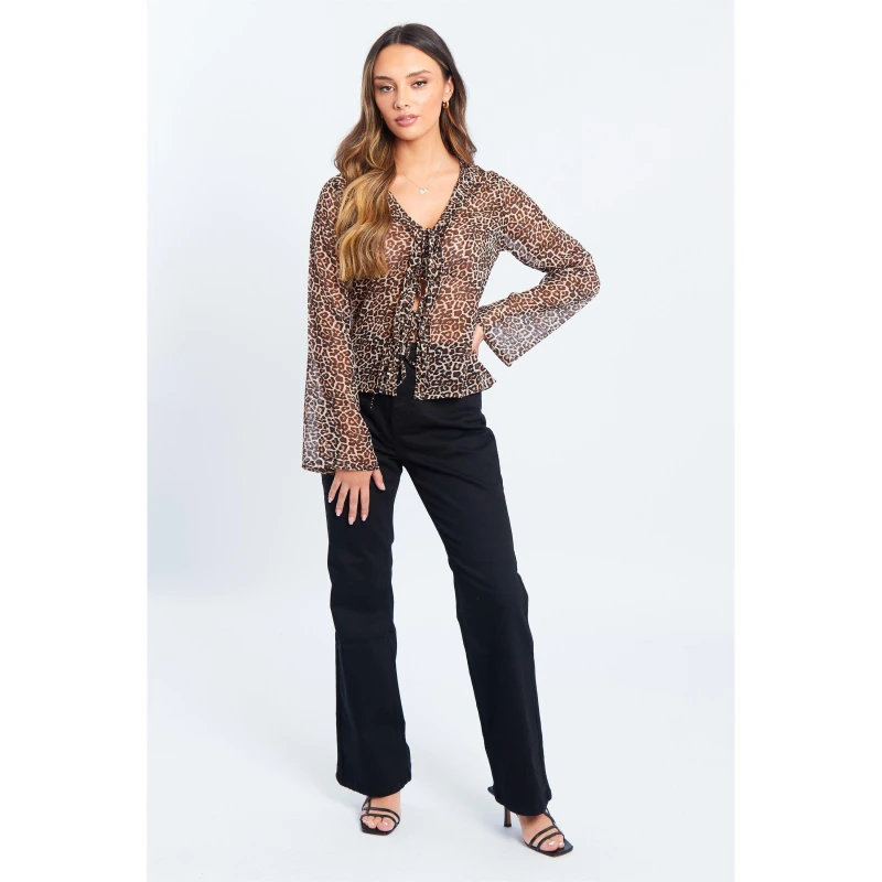 Image of Be You Leopard Print Boho Blouse - Brown Brown 8