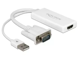 Image of DeLOCK 62460 video cable adapter 0.25 m HDMI Type A (Standard) VGA...