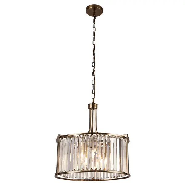 Image of Searchlight Victoria 5 Light Chandelier - Antique Brass