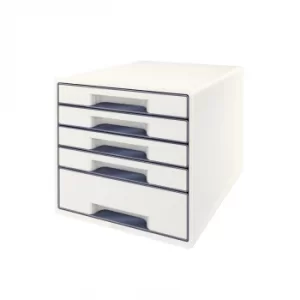 image of WOW Cube Drawer Cabinet, 5 Drawers (1 Big and 4 Small) A4 Maxi White