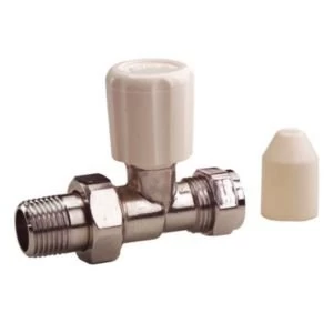 Image of Plumbsure Chrome effect Straight Radiator valve