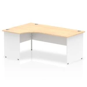 Image of Trexus Desk Crescent Left Hand Panel End 1800x800mm Maple Top White