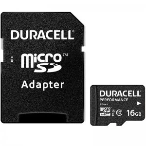 Image of Duracell 16GB Performance Micro SD Card SDHC + Adapter