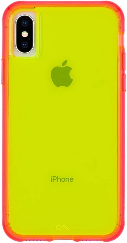 image of iPhone XS Tough Clear Neon Skin Case